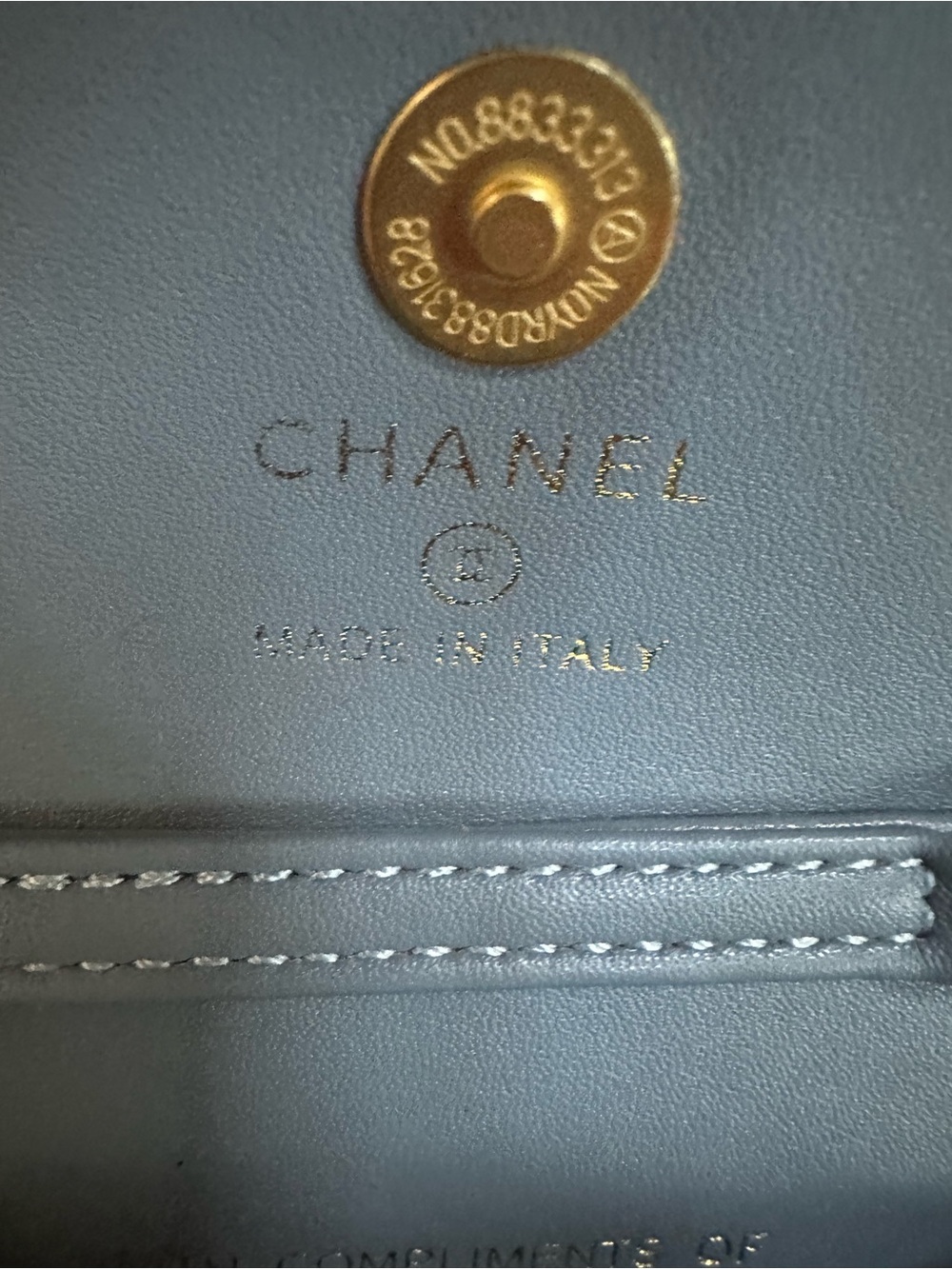 New Authentic CHANEL VIP Beauty Blue Denim Quilted Mini Crossbody bag purse Gold - Picture 6 of 15